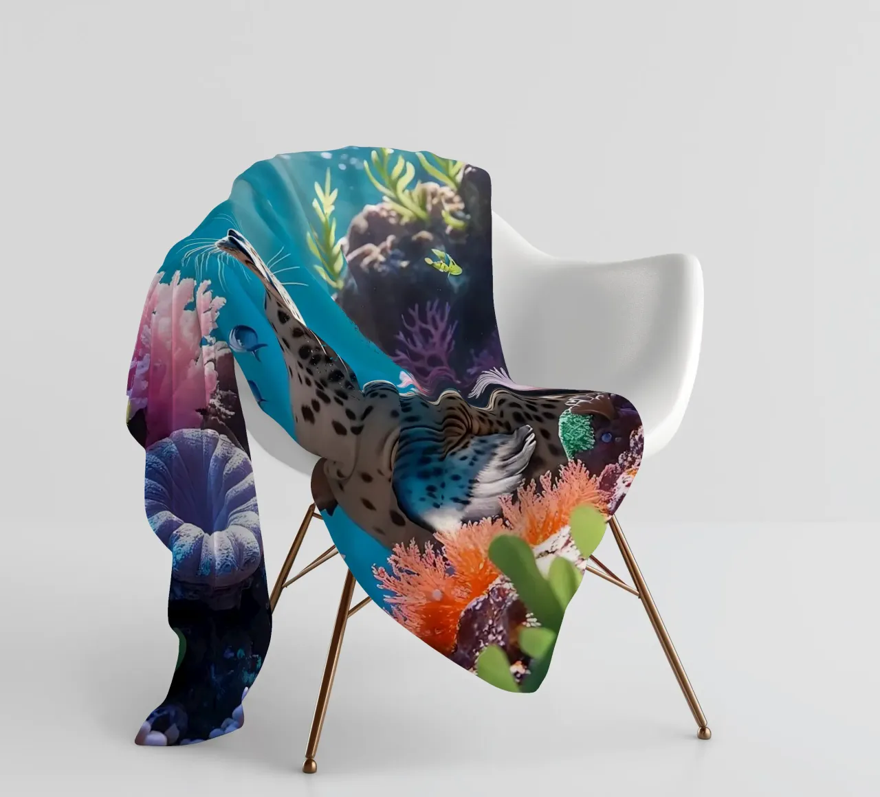 Foca maculata | Paesaggio onirico di una foca (2) coperta in pile da Trinkets NL Design Studio