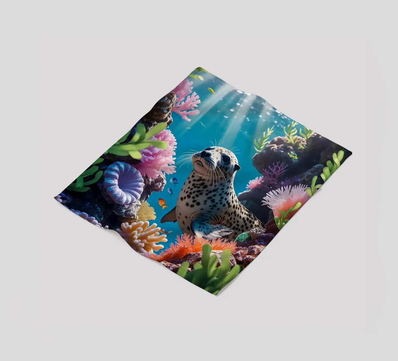Foca maculata | Paesaggio onirico di una foca (2) coperta in pile da Trinkets NL Design Studio