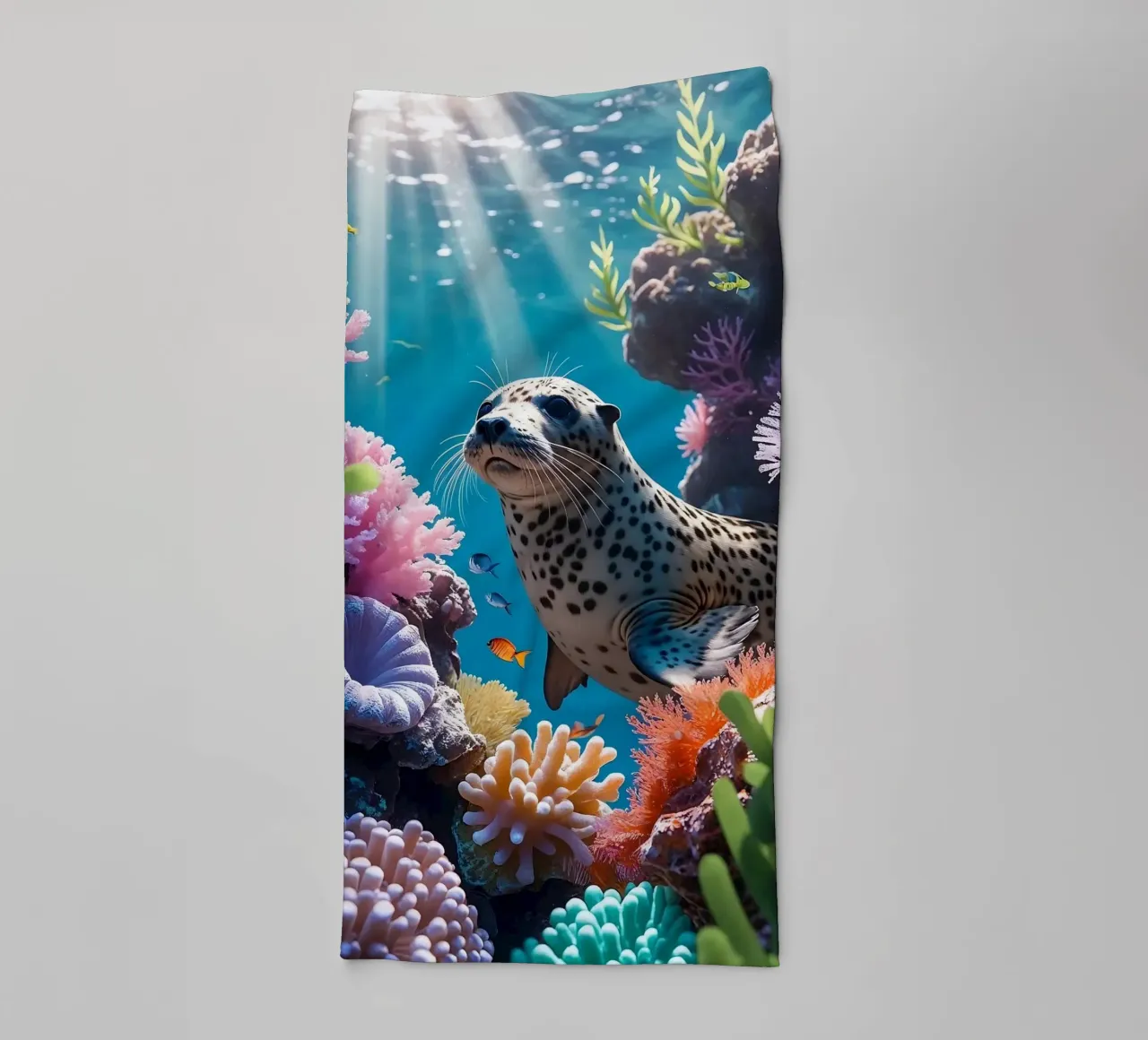 Foca maculata | Paesaggio onirico di una foca (2) asciugamano da bagno da Trinkets NL Design Studio