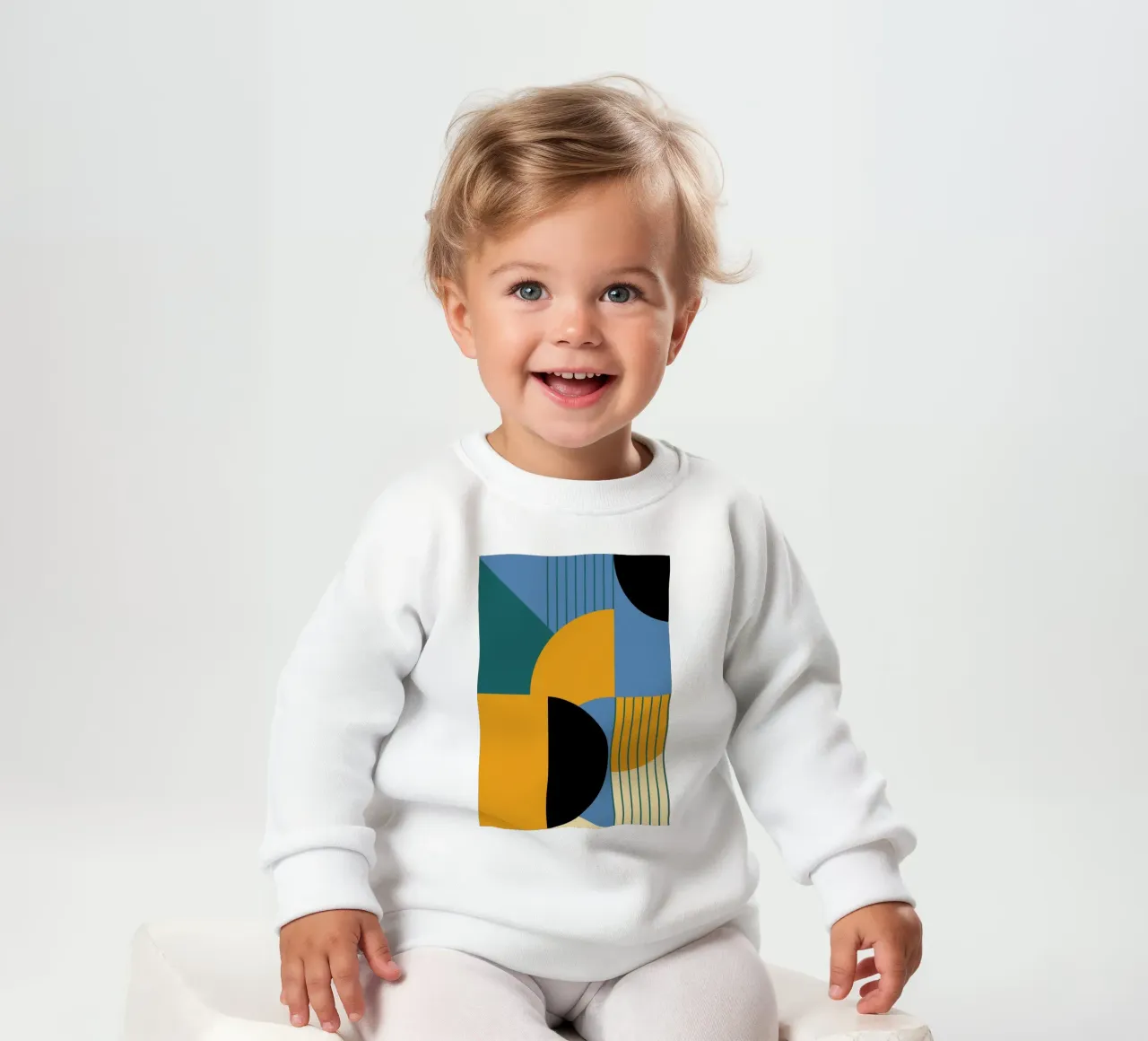 Bauhaus Color Blocks: Geometric Abstract, Modern Trend Art baby sweatshirt by NorwesClub