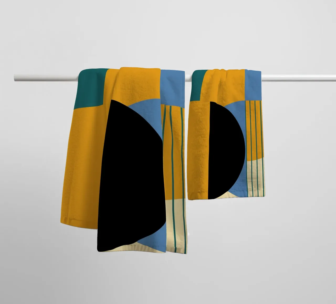 Bauhaus Color Blocks: Geometric Abstract, Modern Trend Art towel by NorwesClub