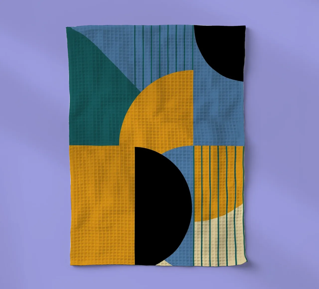 Bauhaus Color Blocks: Geometric Abstract, Modern Trend Art tea towel by NorwesClub