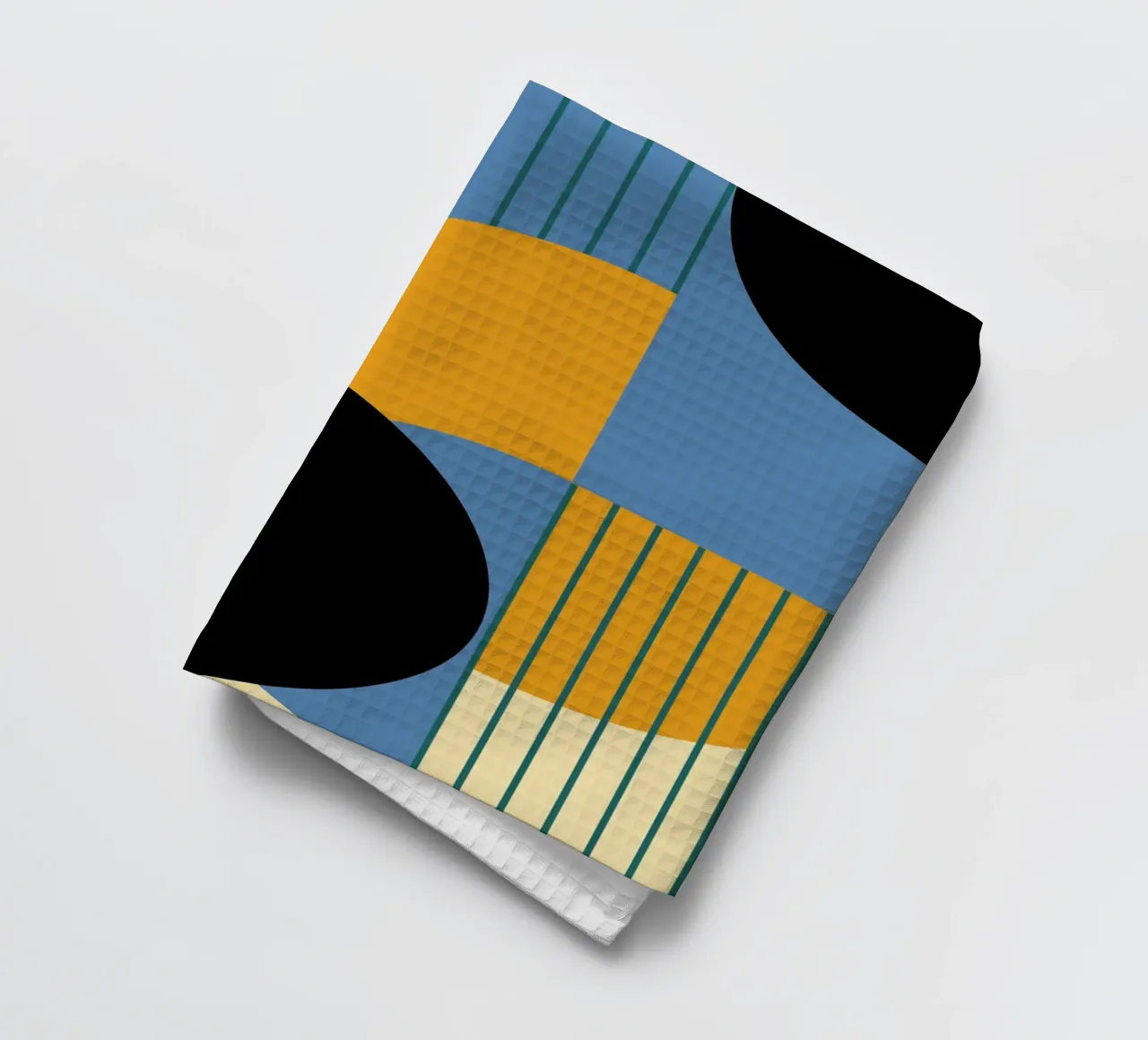 Bauhaus Color Blocks: Geometric Abstract, Modern Trend Art tea towel by NorwesClub