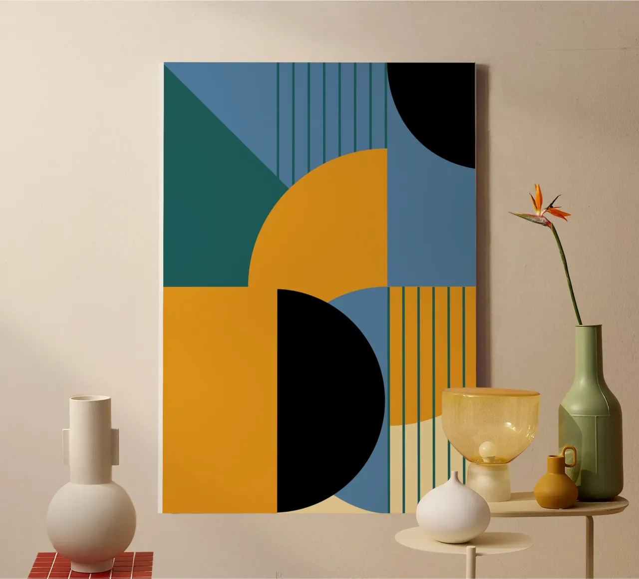 Bauhaus Color Blocks: Geometric Abstract, Modern Trend Art canvas by NorwesClub