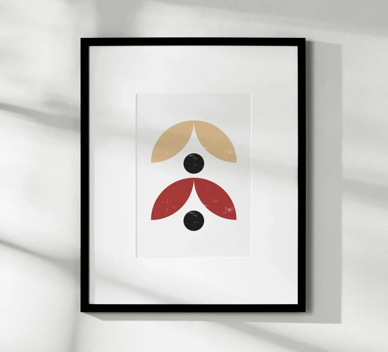 Organisch Bauhaus: Abstracte vormen, aardse & zwarte trendkunst poster van NorwesClub