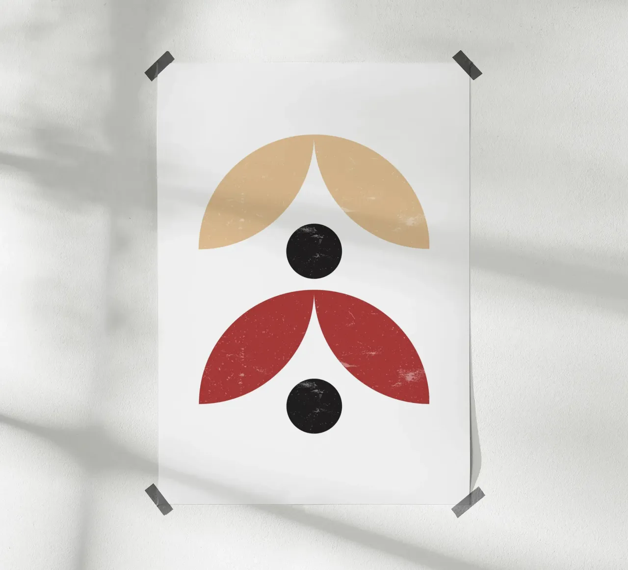 Organisch Bauhaus: Abstracte vormen, aardse & zwarte trendkunst poster van NorwesClub