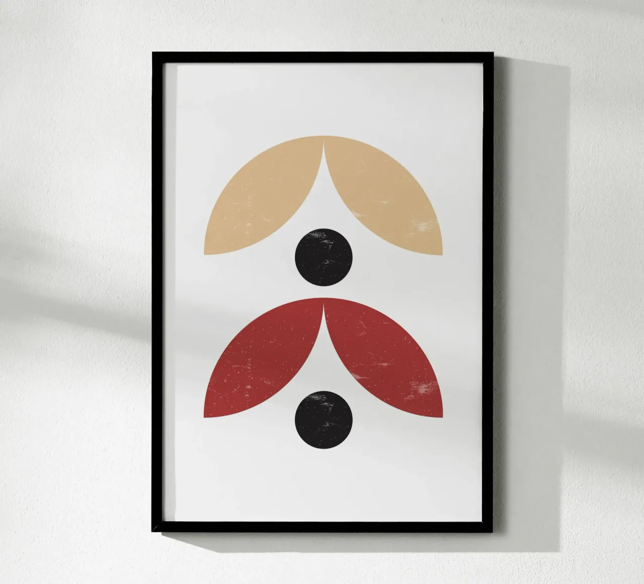 Organisch Bauhaus: Abstracte vormen, aardse & zwarte trendkunst poster van NorwesClub