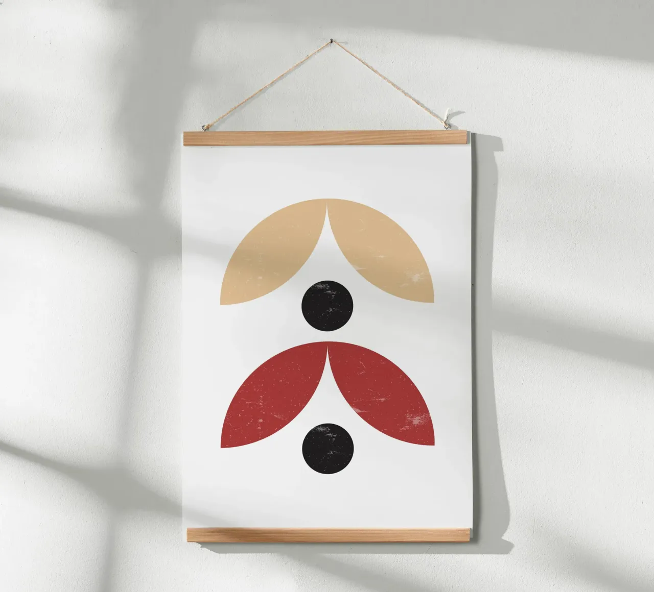 Organisch Bauhaus: Abstracte vormen, aardse & zwarte trendkunst poster van NorwesClub