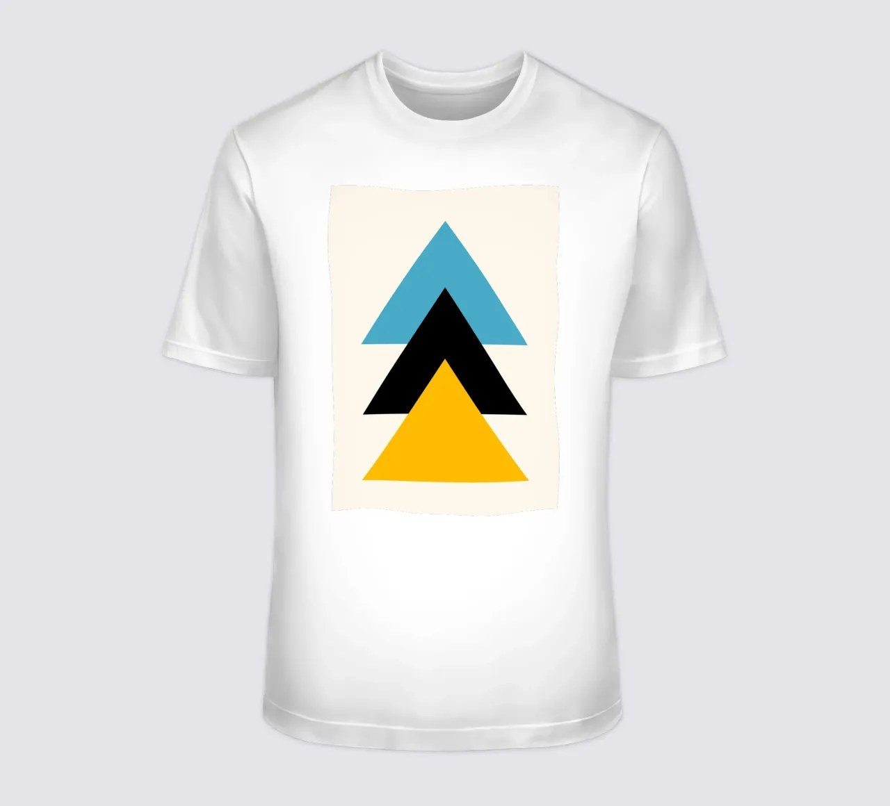 Ascension minimaliste : Triangles géométriques, Bleu Noir Jaune Ar t-shirt de NorwesClub