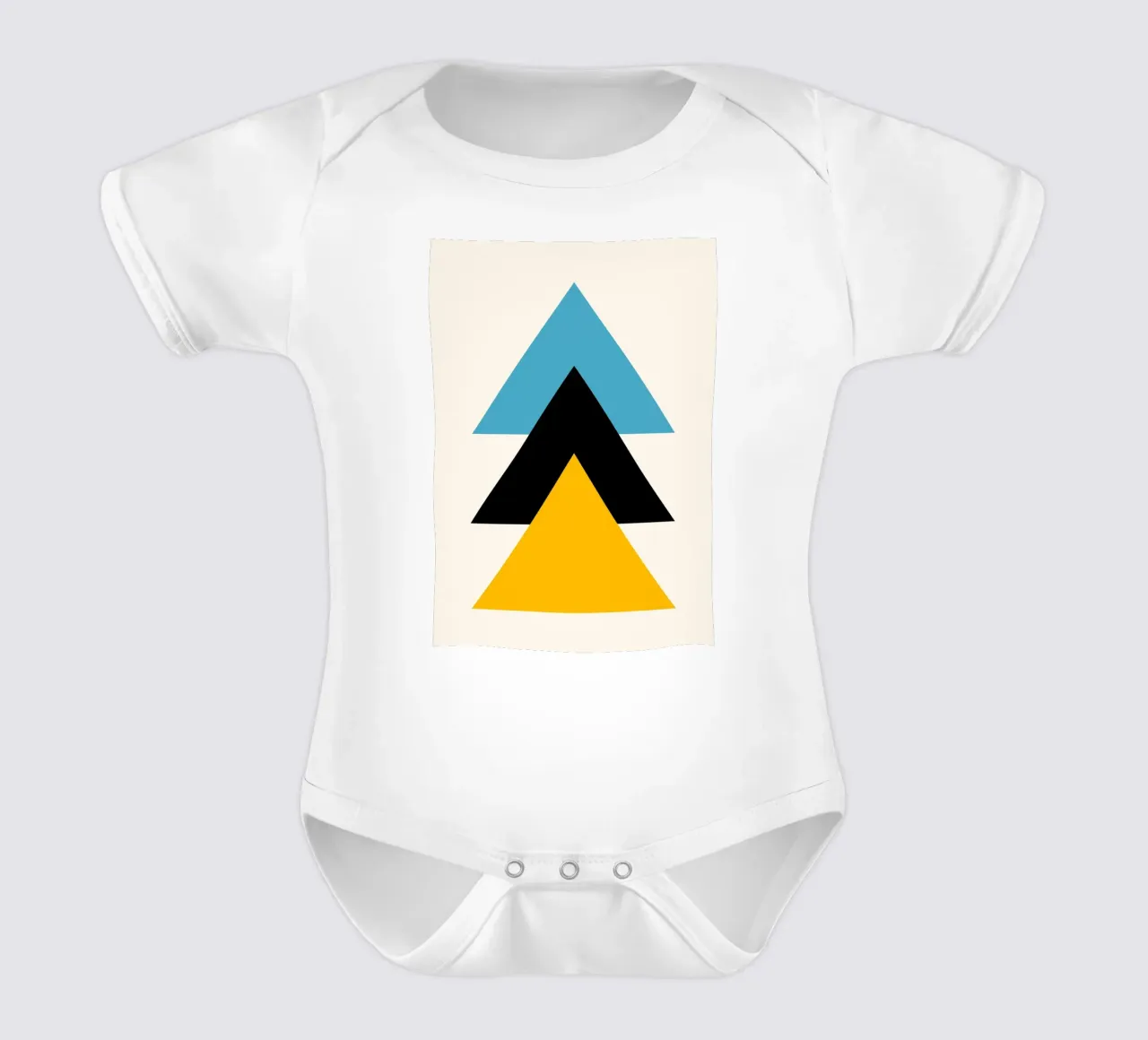 Ascension minimaliste : Triangles géométriques, Bleu Noir Jaune Ar body bébé de NorwesClub