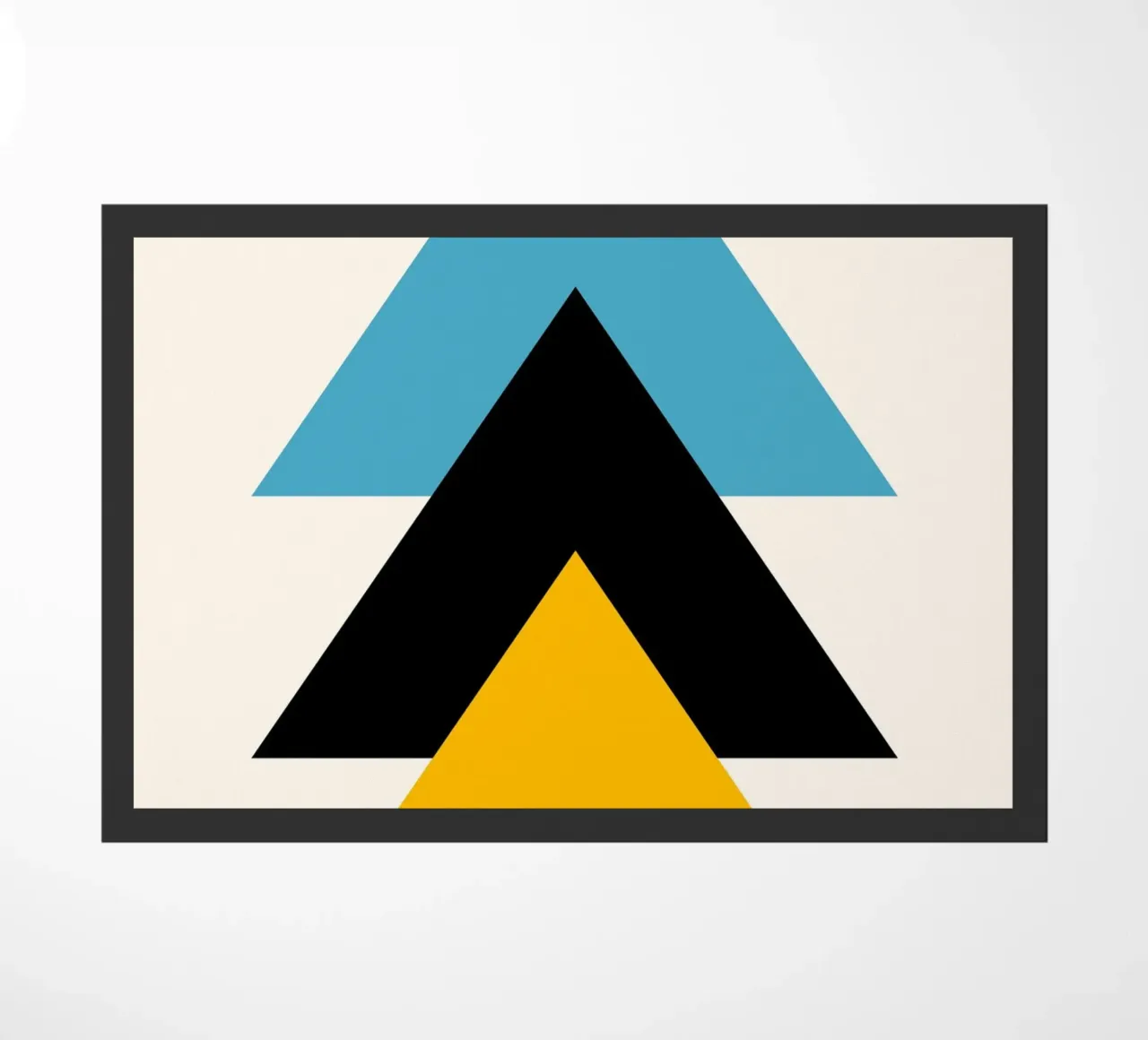 Ascension minimaliste : Triangles géométriques, Bleu Noir Jaune Ar paillasson de NorwesClub