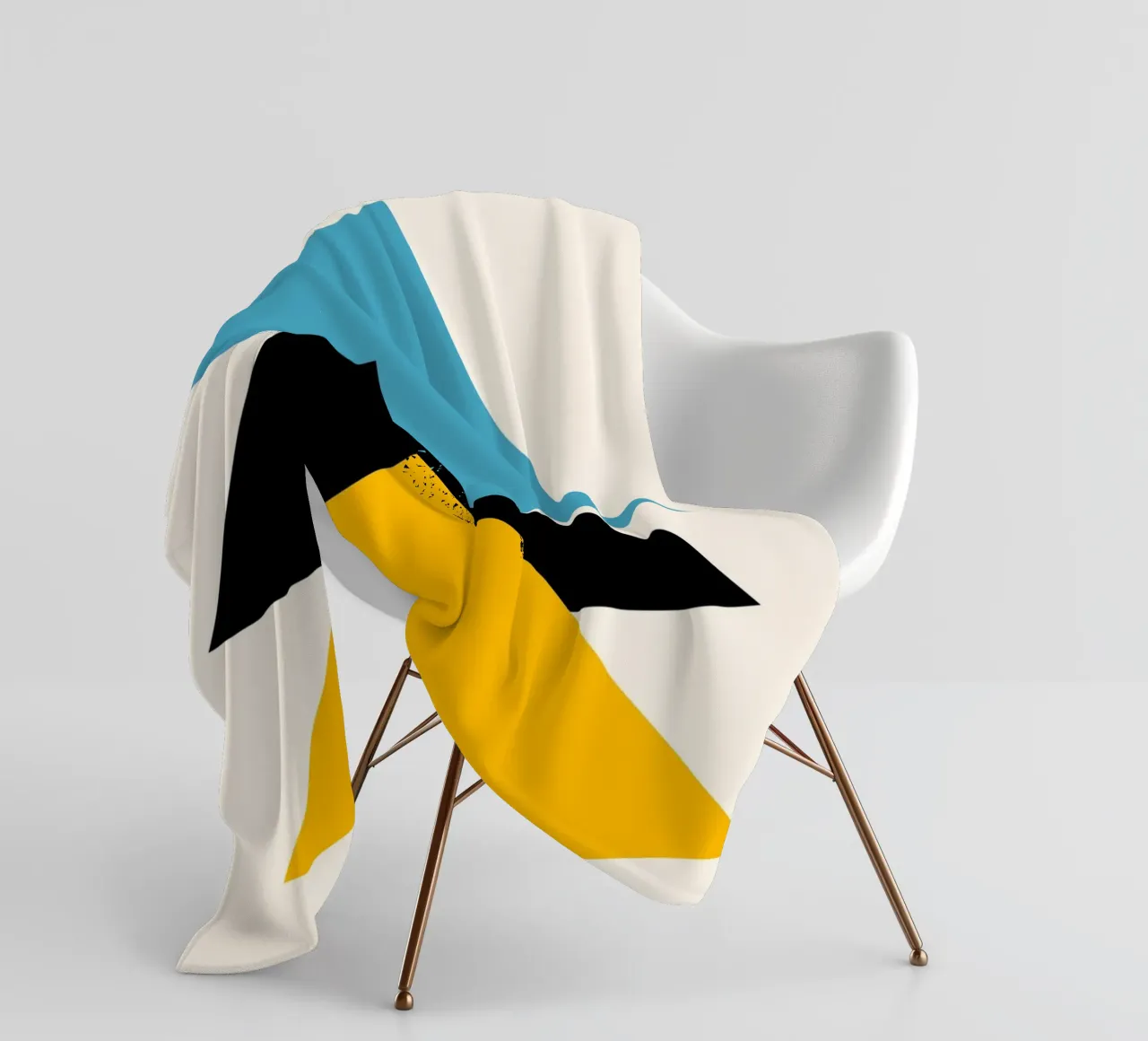 Ascension minimaliste : Triangles géométriques, Bleu Noir Jaune Ar plaid polaire de NorwesClub