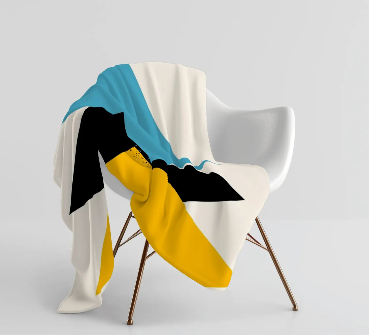 Ascension minimaliste : Triangles géométriques, Bleu Noir Jaune Ar plaid polaire de NorwesClub