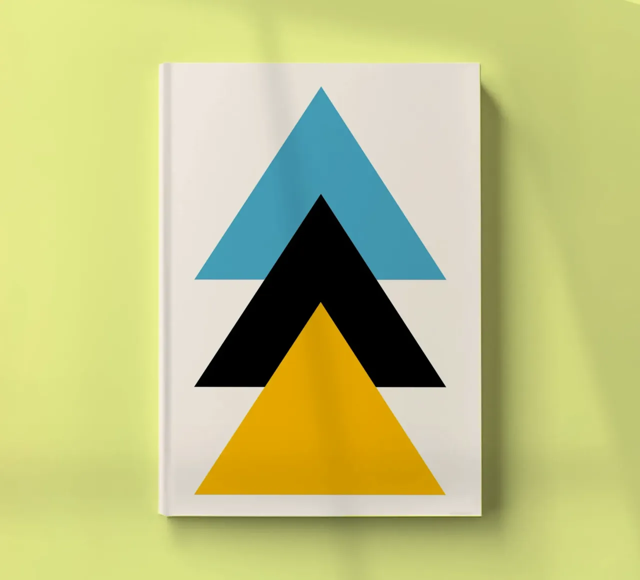 Ascension minimaliste : Triangles géométriques, Bleu Noir Jaune Ar carnet de notes de NorwesClub