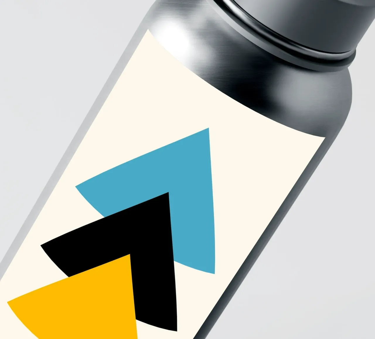 Ascension minimaliste : Triangles géométriques, Bleu Noir Jaune Ar autocollant de NorwesClub