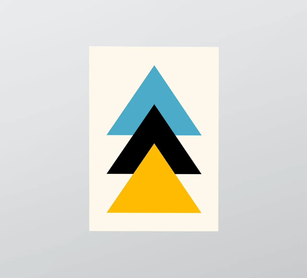 Ascension minimaliste : Triangles géométriques, Bleu Noir Jaune Ar autocollant de NorwesClub