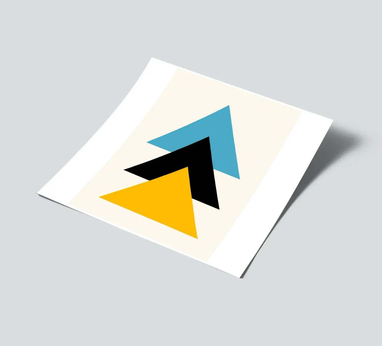 Ascension minimaliste : Triangles géométriques, Bleu Noir Jaune Ar planche autocollant de NorwesClub