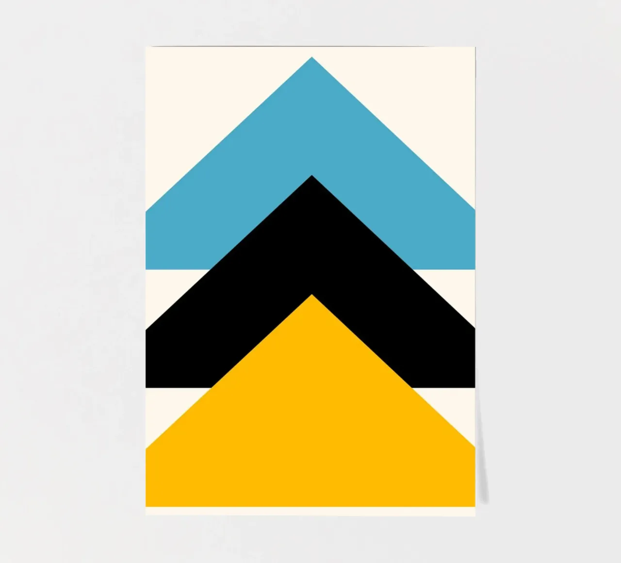 Ascension minimaliste : Triangles géométriques, Bleu Noir Jaune Ar planche autocollant de NorwesClub
