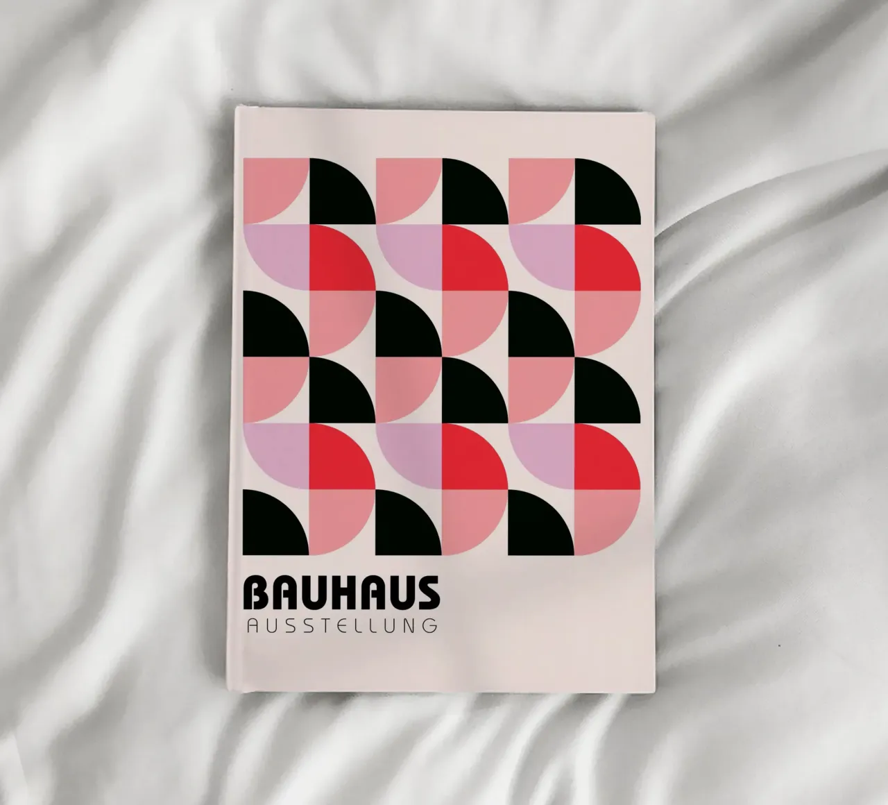 Bauhaus Exhibition: Geometric Abstract, Pink & Red Modern A notebook by NorwesClub