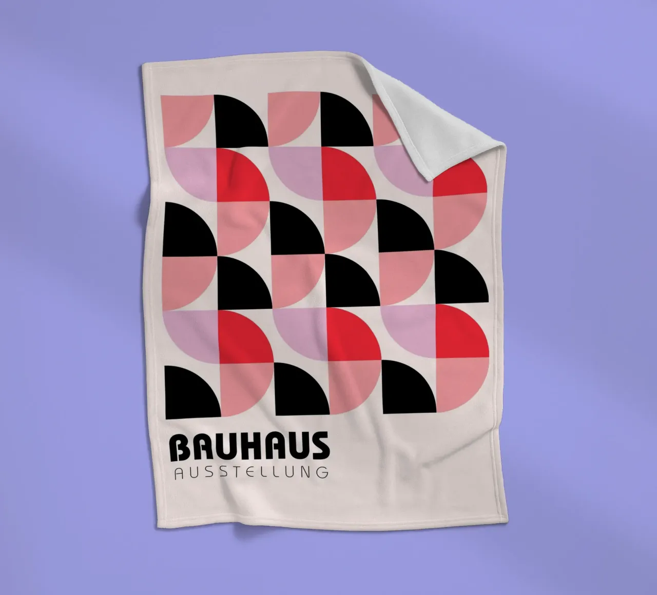Mostra Bauhaus: astratto geometrico, rosa e rosso moderno A coperta in pile da NorwesClub