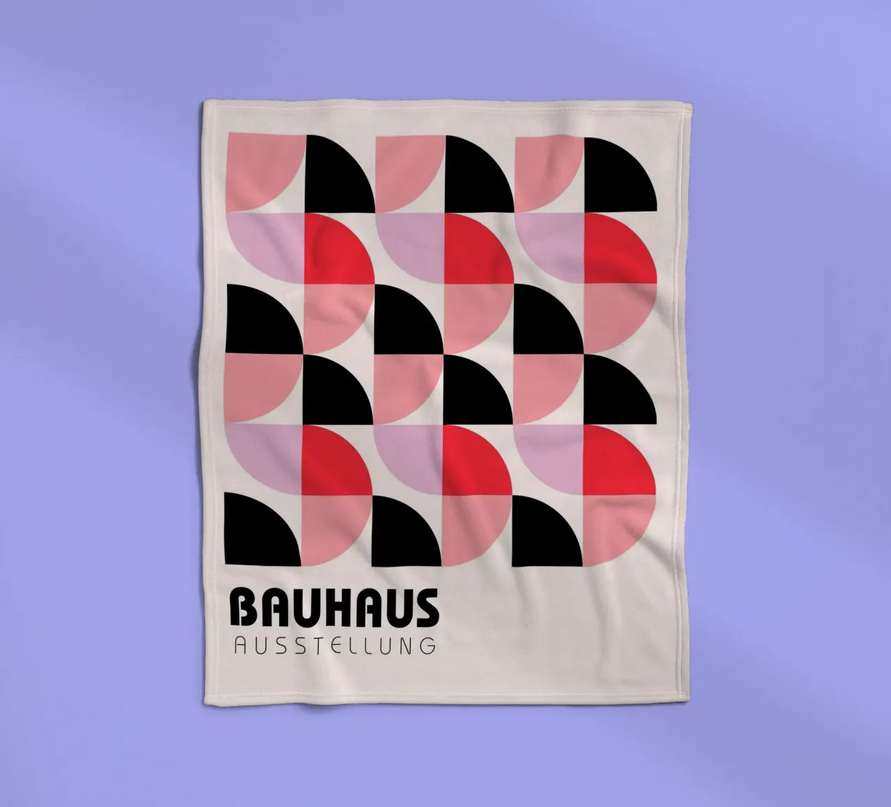Mostra Bauhaus: astratto geometrico, rosa e rosso moderno A coperta in pile da NorwesClub