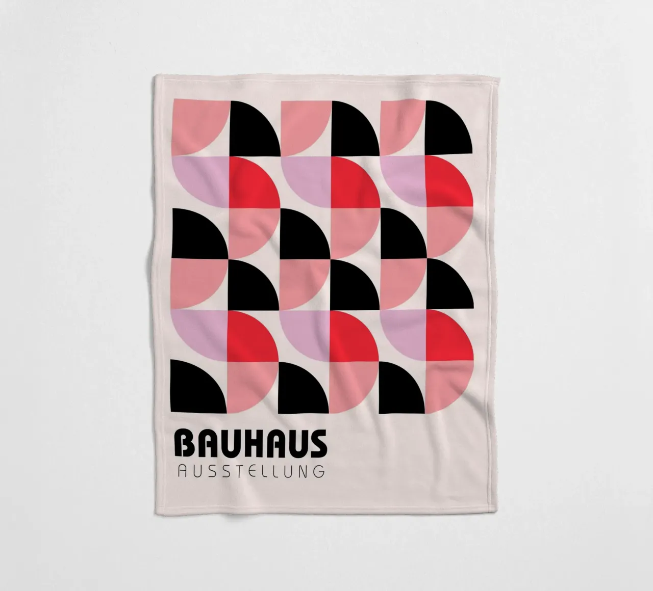 Mostra Bauhaus: astratto geometrico, rosa e rosso moderno A coperta in pile da NorwesClub
