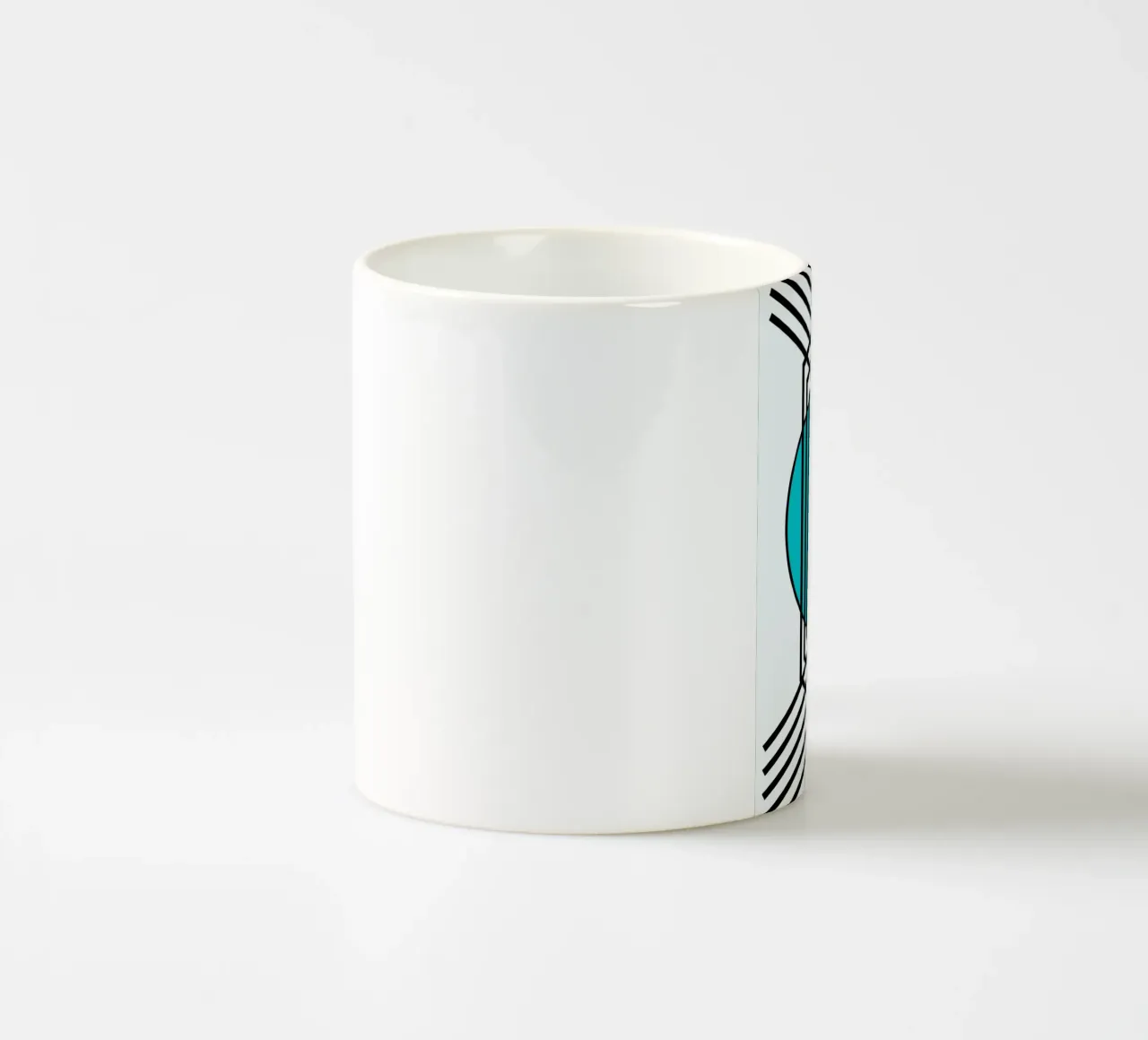 Griglia Op Art: Illusione geometrica, linee turchesi e nere Arte tazza in ceramica da NorwesClub