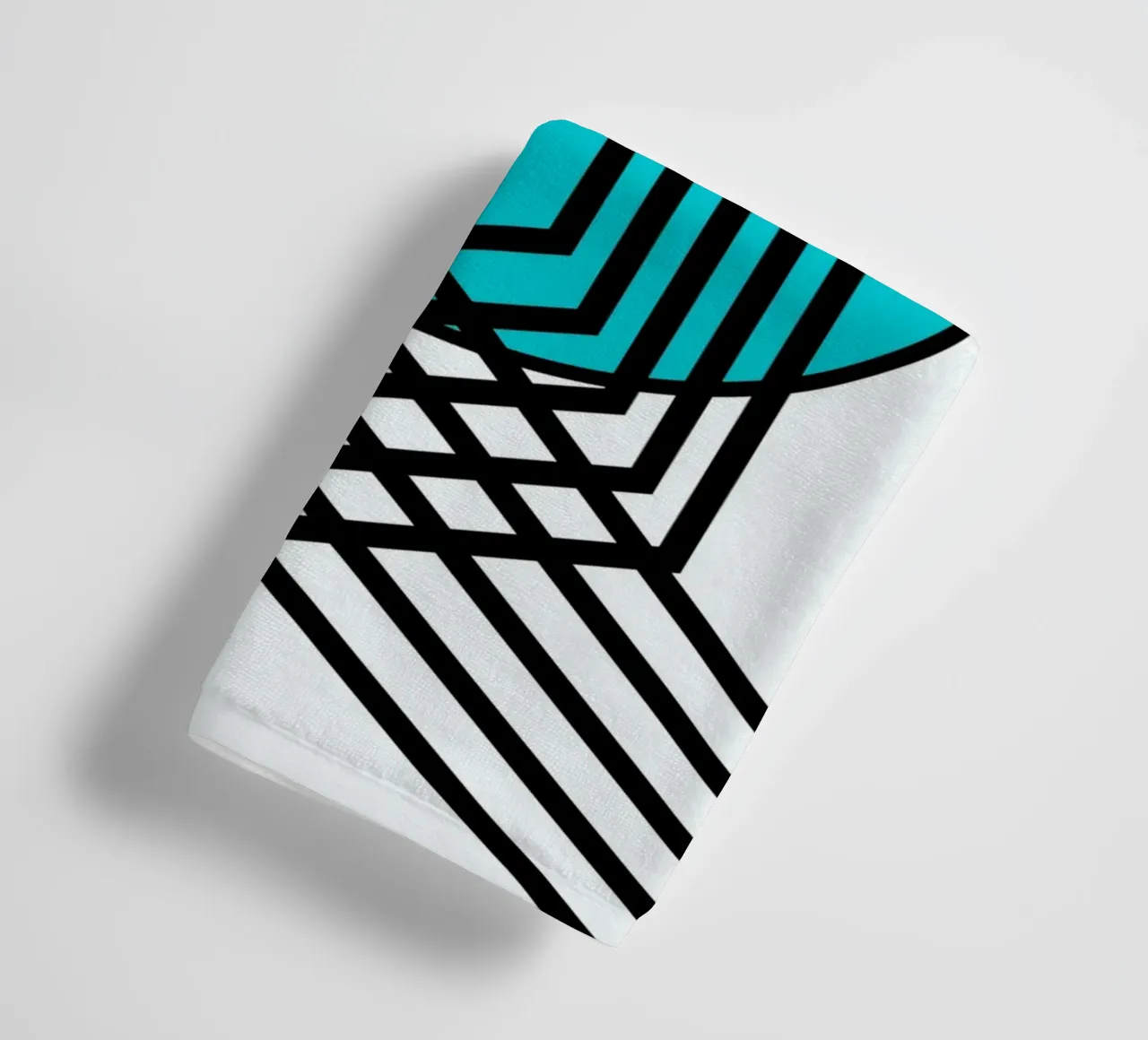 Griglia Op Art: Illusione geometrica, linee turchesi e nere Arte asciugamano da bagno da NorwesClub
