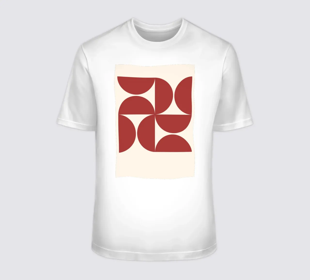 Ruby Red Arcs: Mid-Century Geometric, Abstract & Trendy Art t-shirt by NorwesClub