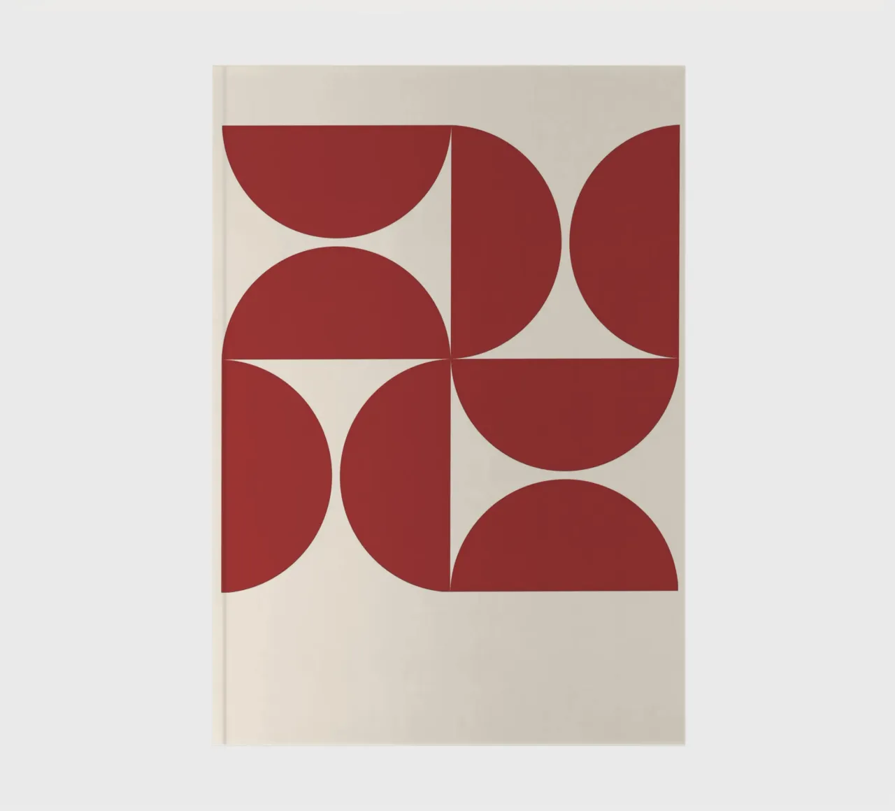 Ruby Red Arcs: Mid-Century Geometric, Abstract & Trendy Art notebook by NorwesClub