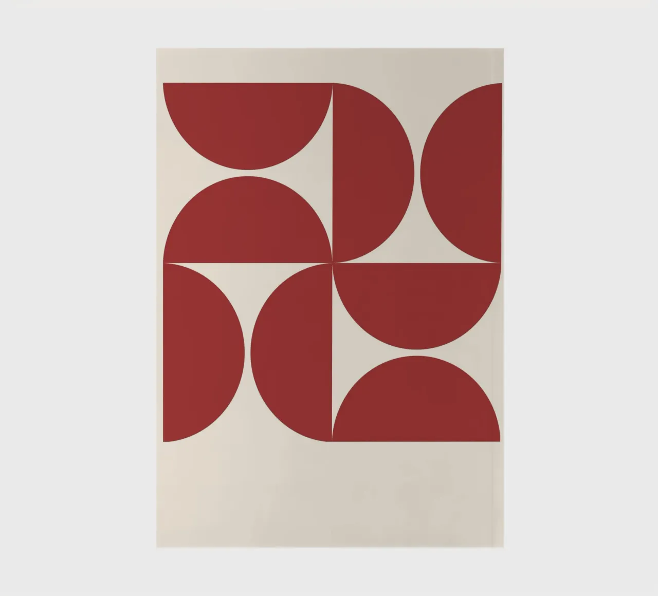 Ruby Red Arcs: Mid-Century Geometric, Abstract & Trendy Art notebook by NorwesClub