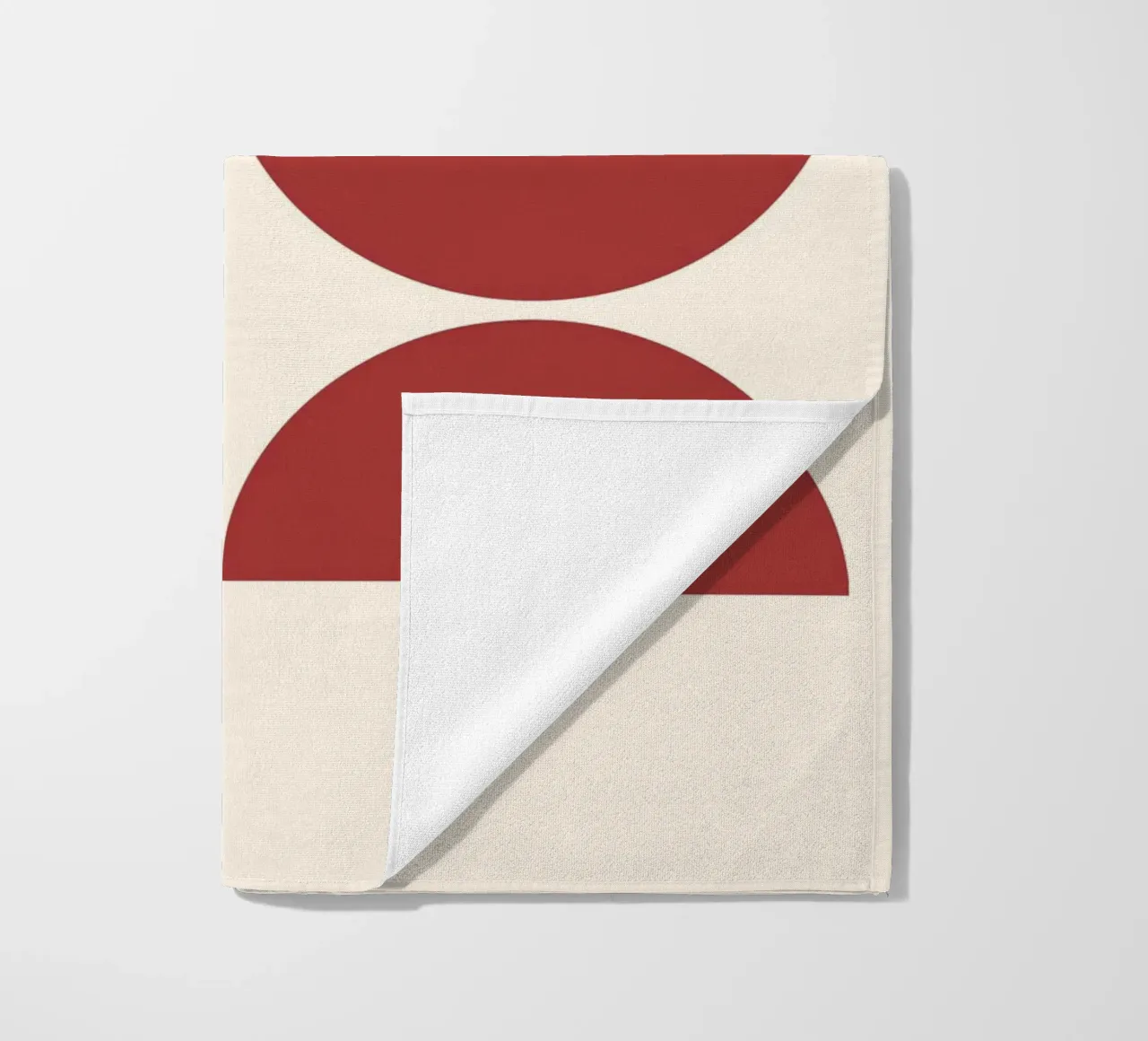 Archi rosso rubino: Arte geometrica, astratta e di tendenza di metà secolo telo mare da NorwesClub