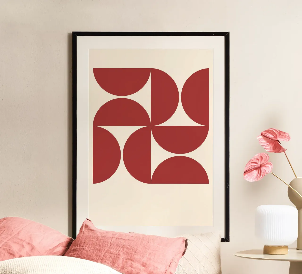 Archi rosso rubino: Arte geometrica, astratta e di tendenza di metà secolo carta hahnemühle da NorwesClub