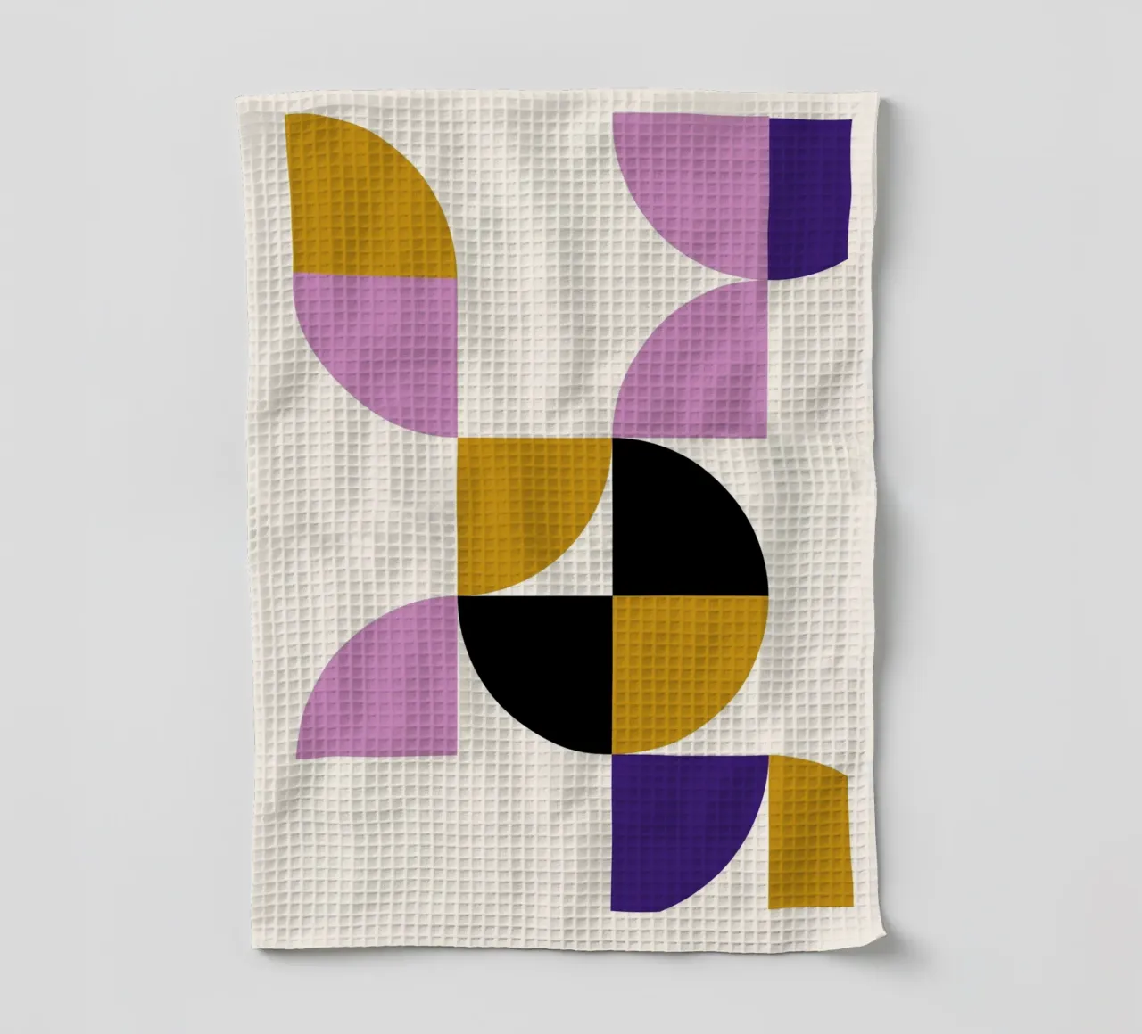 Geometrisches Mosaik: Abstraktes Lila & Gold, Modern Trend Art Geschirrtuch von NorwesClub