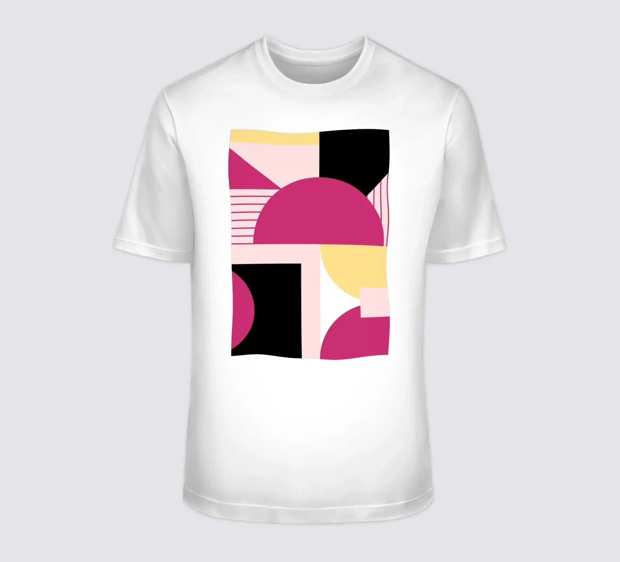 Geometric Pop: Rosa & Schwarz Abstrakt, Moderner Trend Kunstdruck T-Shirt von NorwesClub
