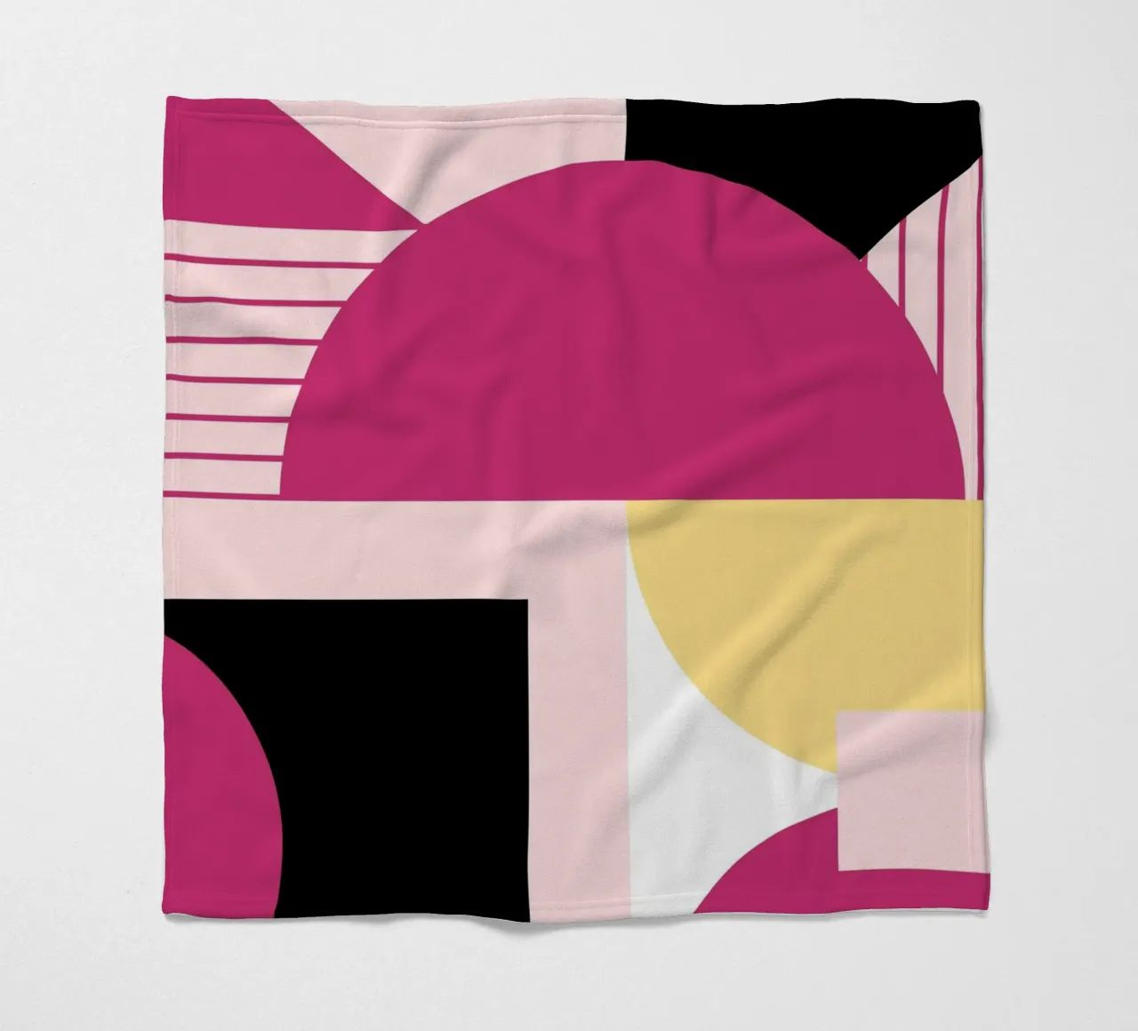 Geometric Pop : Pink & Black Abstract, Modern Trend Art Print plaid polaire de NorwesClub