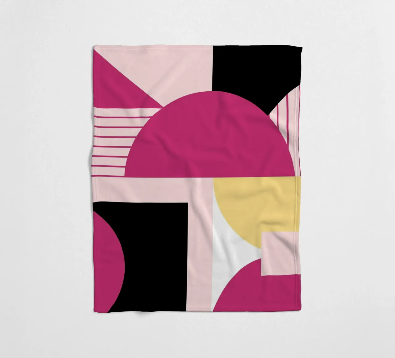 Geometric Pop : Pink & Black Abstract, Modern Trend Art Print plaid polaire de NorwesClub