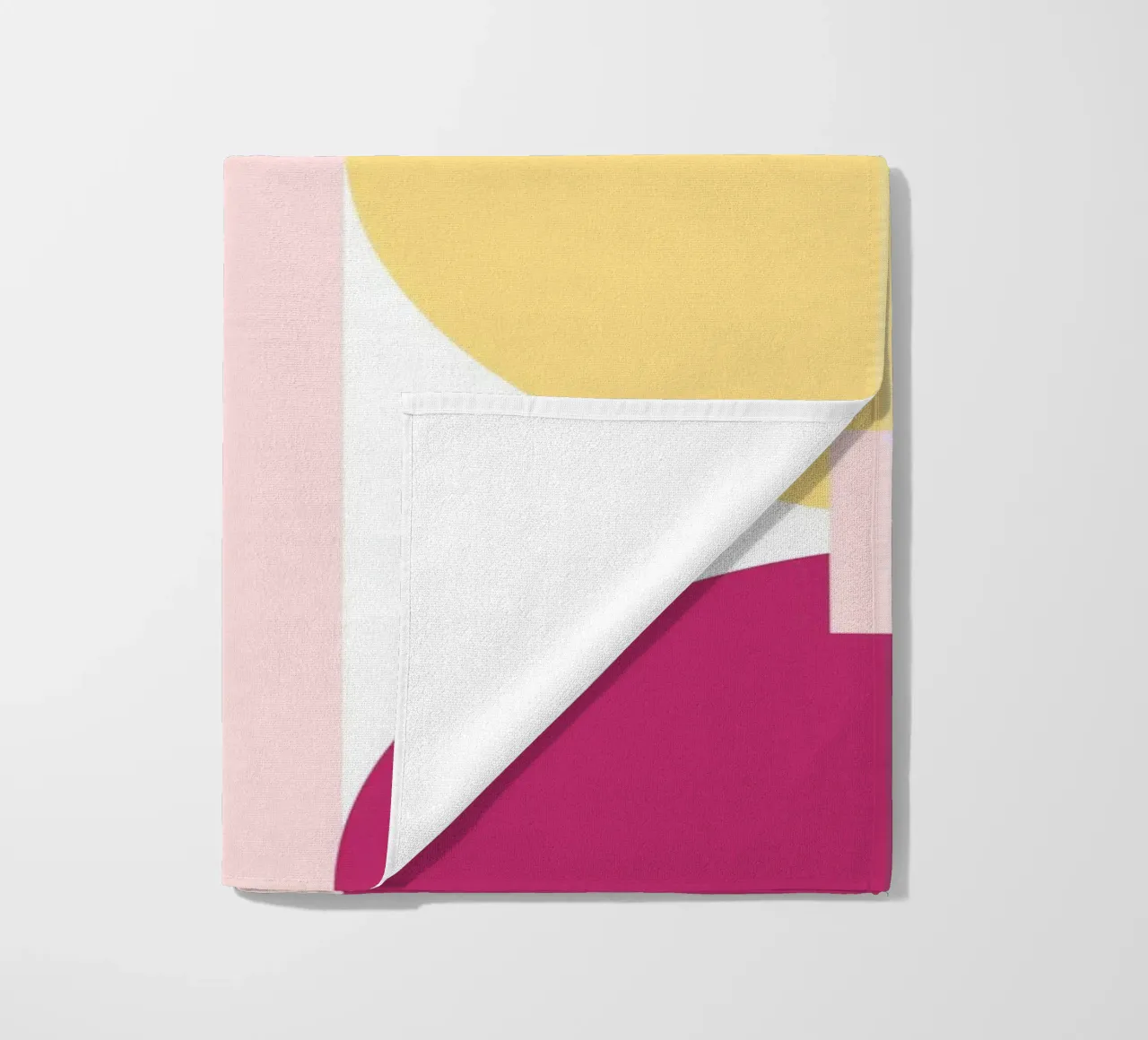 Geometric Pop: Pink & Black Abstract, Modern Trend Art Print beach towel by NorwesClub