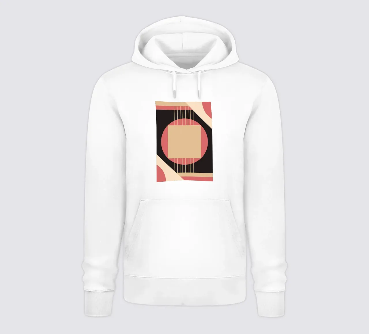 Geometrico di metà secolo: Rosa e nero astratto, linee moderne A felpa con cappuccio da NorwesClub