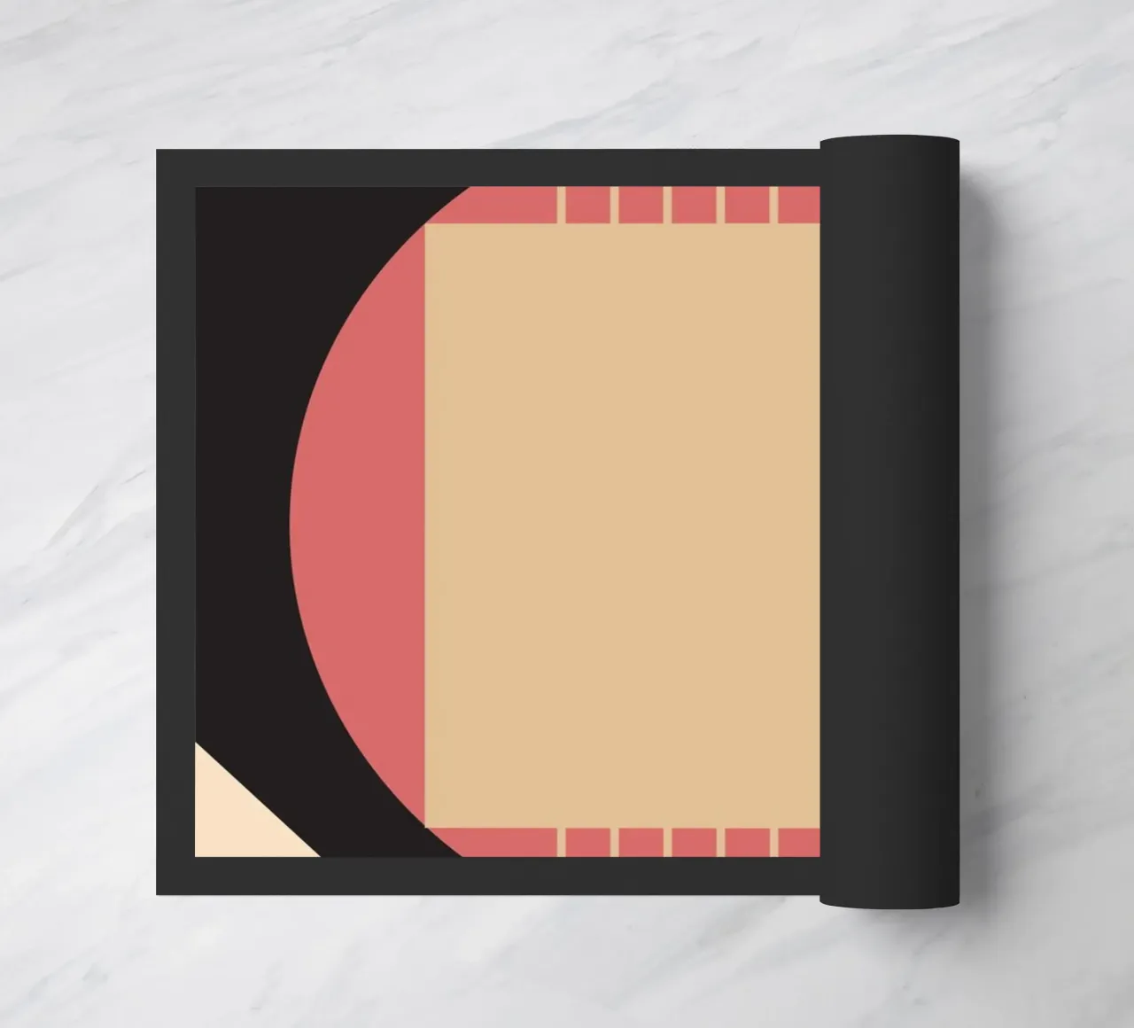 Geometrico di metà secolo: Rosa e nero astratto, linee moderne A zerbino da NorwesClub