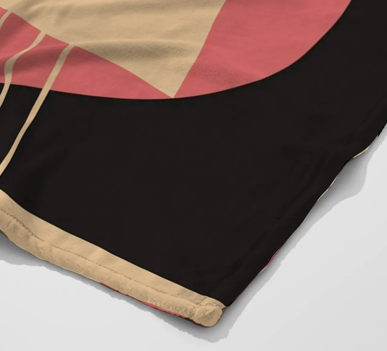 Geometrico di metà secolo: Rosa e nero astratto, linee moderne A coperta in pile da NorwesClub