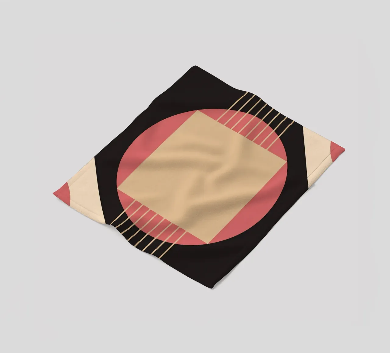 Geometrico di metà secolo: Rosa e nero astratto, linee moderne A coperta in pile da NorwesClub