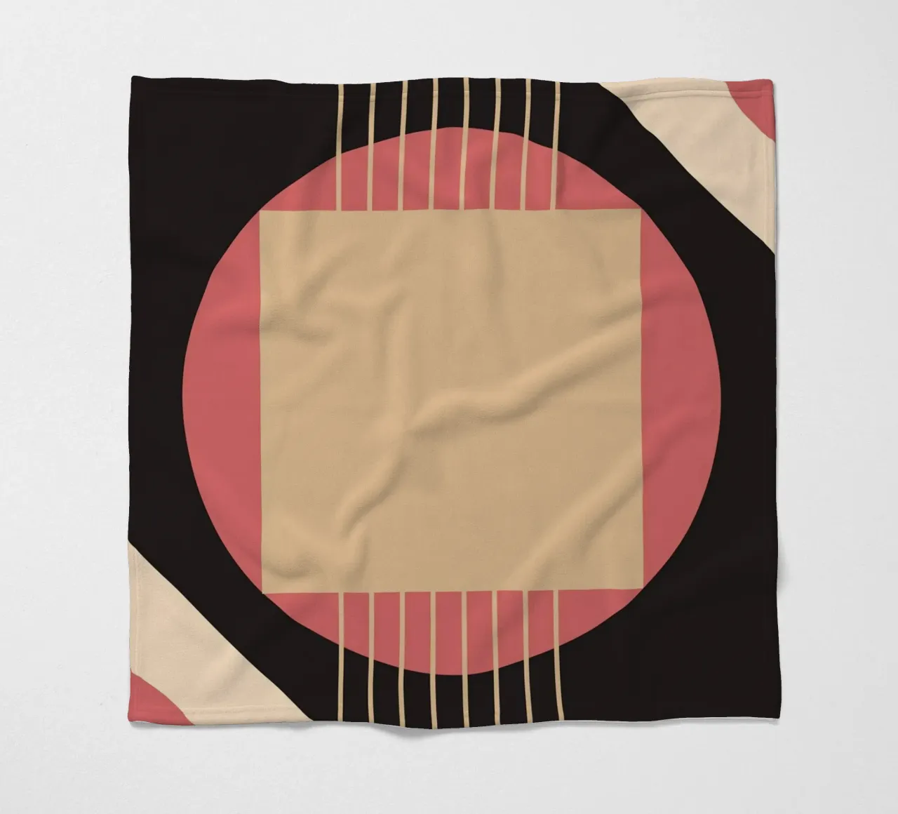 Geometrico di metà secolo: Rosa e nero astratto, linee moderne A coperta in pile da NorwesClub