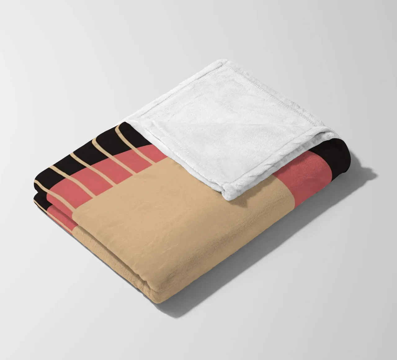 Geometrico di metà secolo: Rosa e nero astratto, linee moderne A coperta in pile da NorwesClub