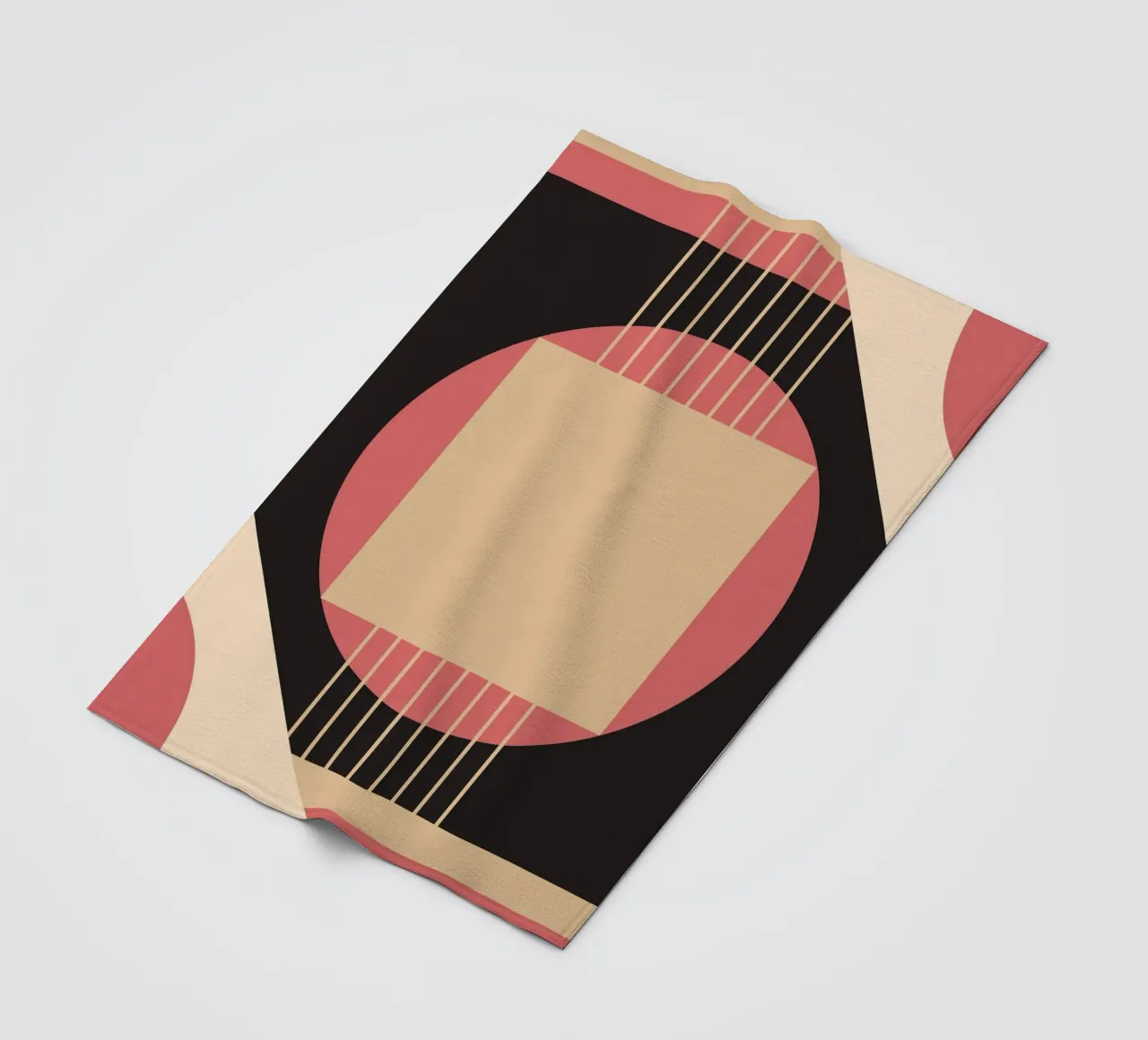Geometrico di metà secolo: Rosa e nero astratto, linee moderne A coperta in pile da NorwesClub