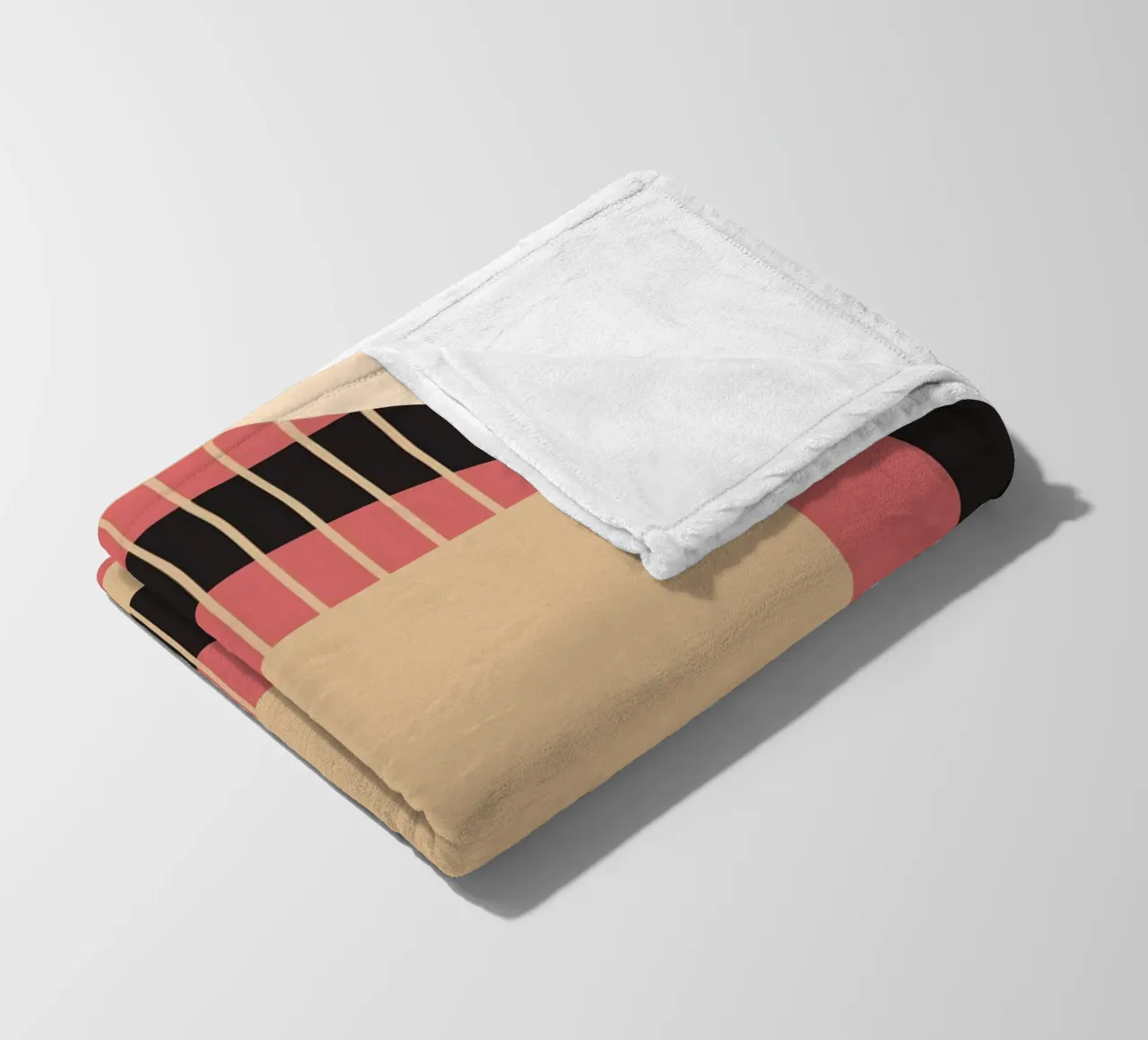 Geometrico di metà secolo: Rosa e nero astratto, linee moderne A coperta in pile da NorwesClub