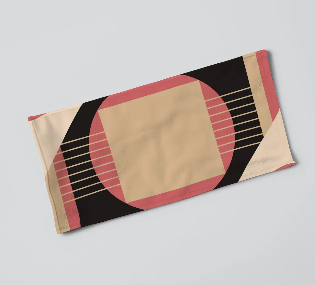 Geometrico di metà secolo: Rosa e nero astratto, linee moderne A asciugamano da bagno da NorwesClub