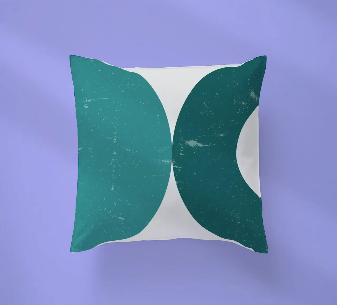 Abstract Circles: Textured Teal & Blue, Minimalist Modern Ar decorative cushion by NorwesClub