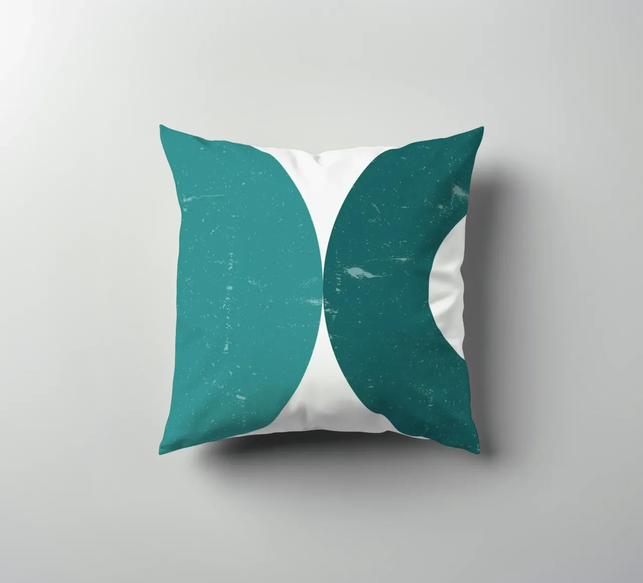 Abstract Circles: Textured Teal & Blue, Minimalist Modern Ar decorative cushion by NorwesClub