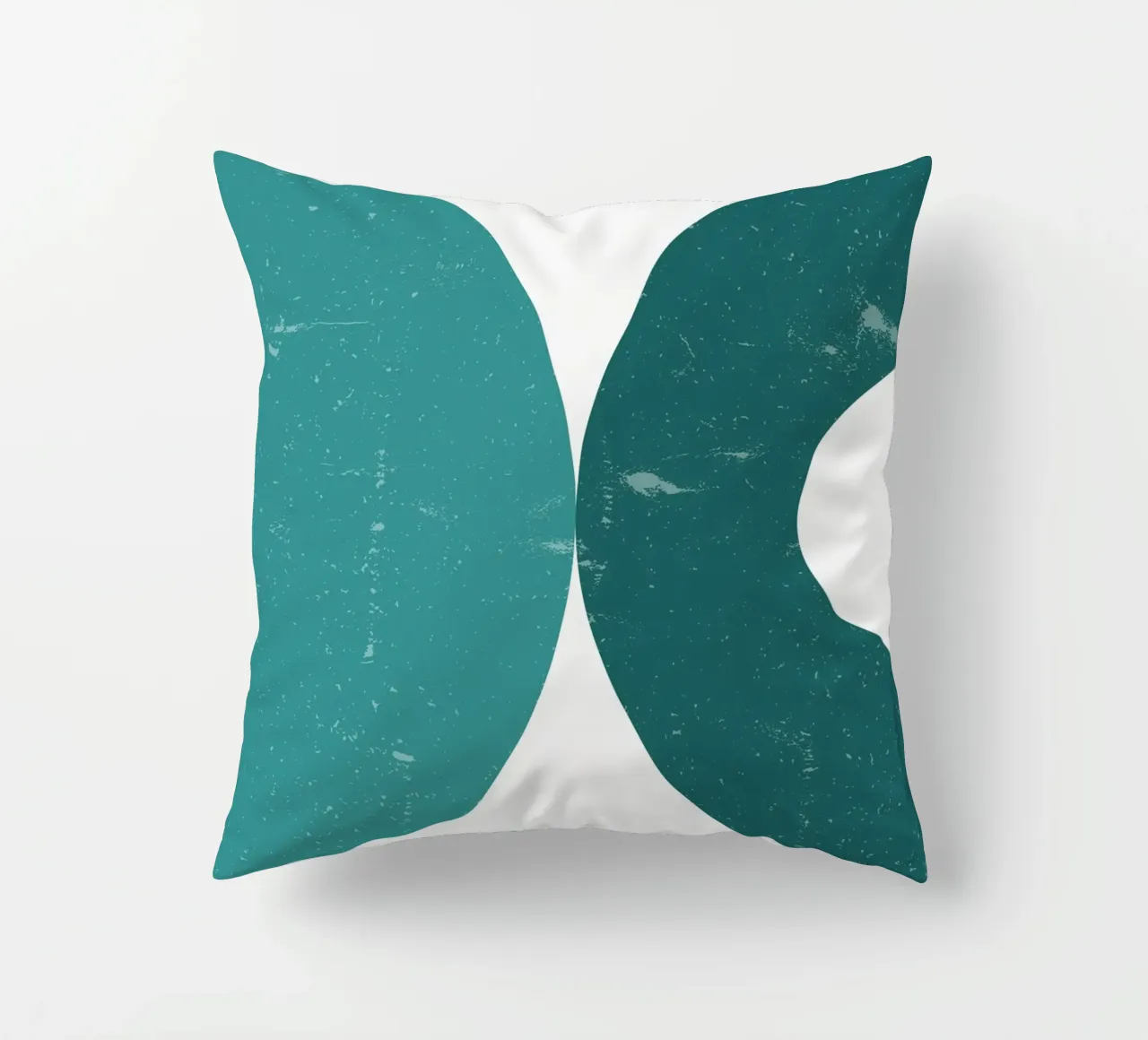 Abstract Circles: Textured Teal & Blue, Minimalist Modern Ar decorative cushion by NorwesClub